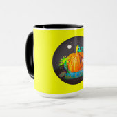 Pumpkin Spirit Mug – Cute Halloween Animals & Moon Mok (Voorkant links)