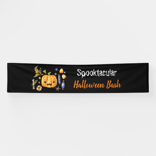 Pumpkin Spooktacular Halloween Bash Black Spandoek (Horizontaal)