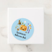 Pumpkin Spooktacular Halloween Bash Blue Bedankjes Labels (In situ)