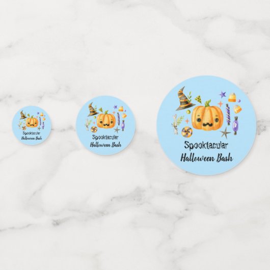Pumpkin Spooktacular Halloween Bash Blue Confetti (Voorkanten)