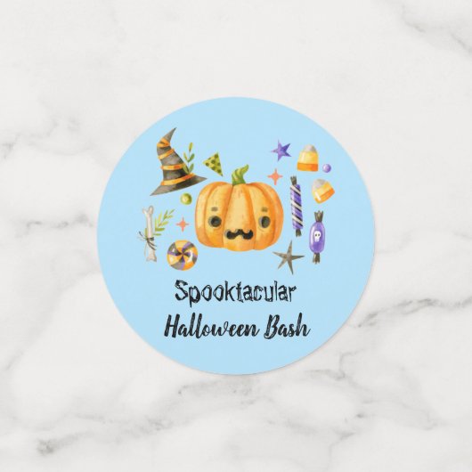 Pumpkin Spooktacular Halloween Bash Blue Confetti (Kleine voorkant)