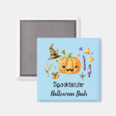 Pumpkin Spooktacular Halloween Bash Blue Magneet (Voorkant / Achterkant)