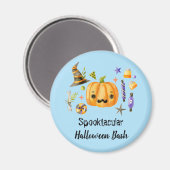Pumpkin Spooktacular Halloween Bash Blue Magneet (Voorkant / Achterkant)