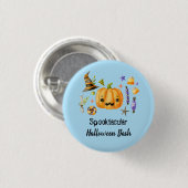 Pumpkin Spooktacular Halloween Bash Blue Ronde Button 3,2 Cm (Voorkant /achterkant)