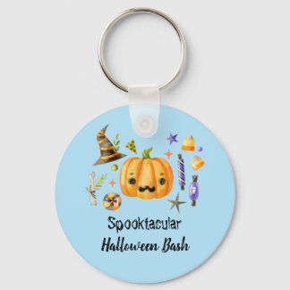Pumpkin Spooktacular Halloween Bash Blue Sleutelhanger