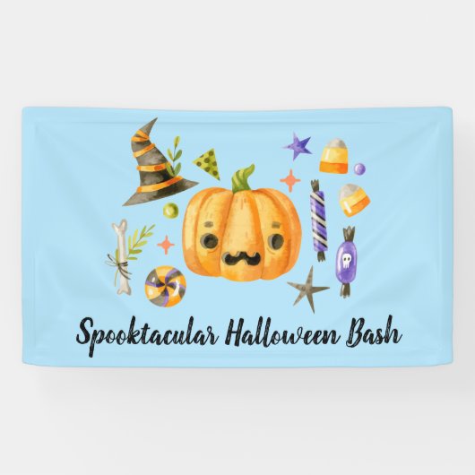 Pumpkin Spooktacular Halloween Bash Blue Spandoek (Horizontaal)