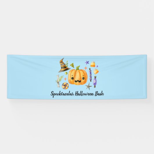 Pumpkin Spooktacular Halloween Bash Blue Spandoek (Horizontaal)