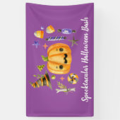 Pumpkin Spooktacular Halloween Bash Paars Spandoek (Verticaal)