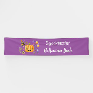 Pumpkin Spooktacular Halloween Bash Paars Spandoek