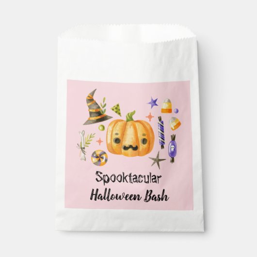 Pumpkin Spooktacular Halloween Bash Pink Bedankzakje (Voorkant)