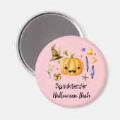 Pumpkin Spooktacular Halloween Bash Pink Magneet (Voorkant / Achterkant)