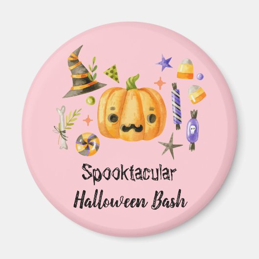 Pumpkin Spooktacular Halloween Bash Pink Magneet (Voorkant)
