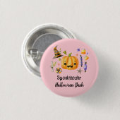Pumpkin Spooktacular Halloween Bash Pink Ronde Button 3,2 Cm (Voorkant /achterkant)