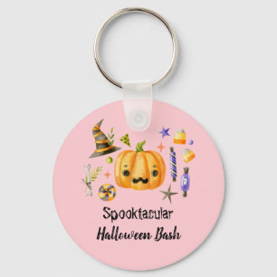 Pumpkin Spooktacular Halloween Bash Pink Sleutelhanger