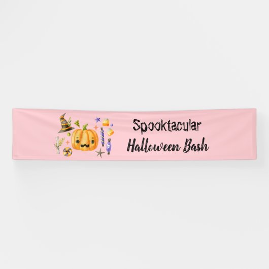Pumpkin Spooktacular Halloween Bash Pink Spandoek (Horizontaal)
