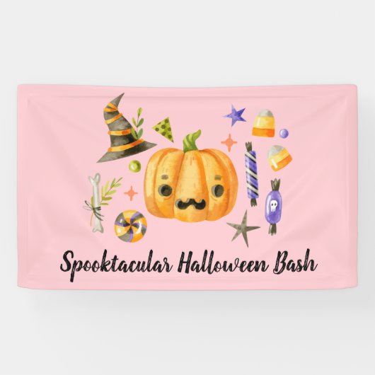 Pumpkin Spooktacular Halloween Bash Pink Spandoek (Horizontaal)
