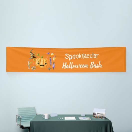 Pumpkin Spooktacular Halloween Bash Sinaasappel Spandoek (Beurs)