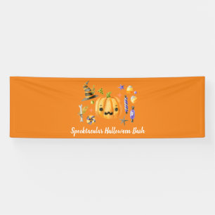 Pumpkin Spooktacular Halloween Bash Sinaasappel Spandoek