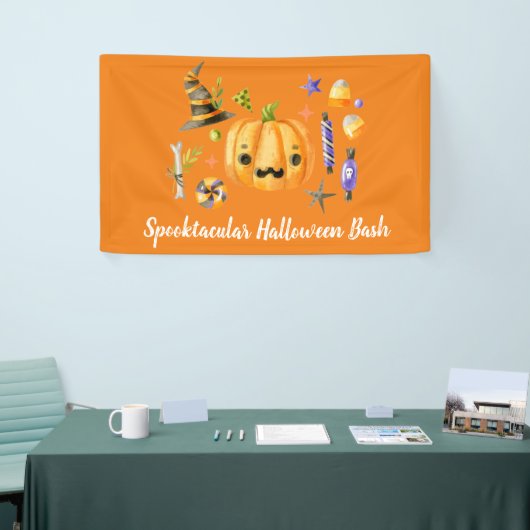 Pumpkin Spooktacular Halloween Bash Sinaasappel Spandoek (Beurs)