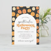 Pumpkin Spooktacular Halloween Party Kaart (Staand voorkant)