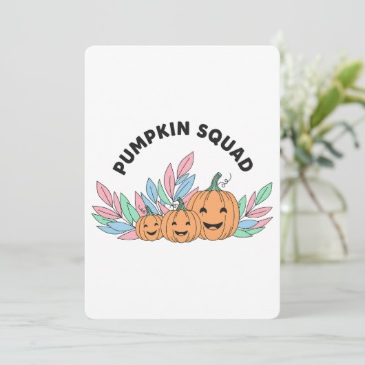 Pumpkin Squad Halloween Flat Kaart | 12,7 cm x 17, (Staand voorkant)