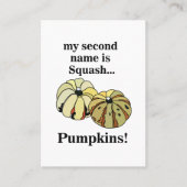 Pumpkin Squash Funny Pumpkins Visitekaartje (Voorkant)