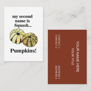 Pumpkin Squash Funny Pumpkins Visitekaartje