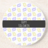 Pumpkin Stamps Hand Painted Halloween Pattern Zandsteen Onderzetter (Voorkant)