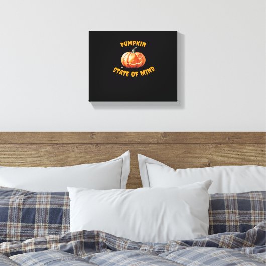 Pumpkin State of Mind - Halloween Classic T-Shirt Canvas Afdruk (Insitu (Slaapkamer))