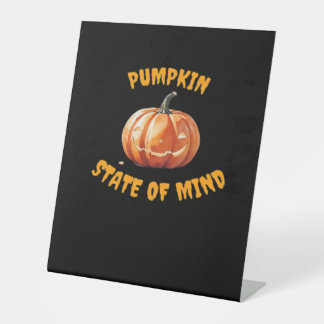 Pumpkin State of Mind - Halloween Classic T-Shirt Reclamebord Met Voetstuk