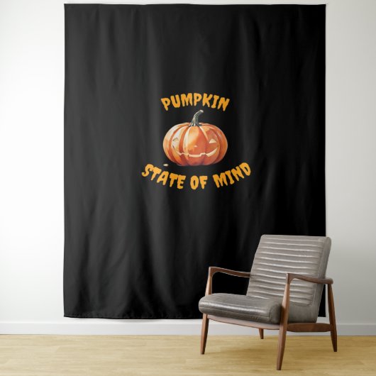 Pumpkin State of Mind - Halloween Classic T-Shirt Wandkleed (In situ)