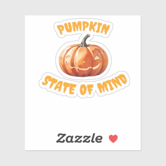 Pumpkin State of Mind - Halloween Oversized T-Shir Sticker (Vel)