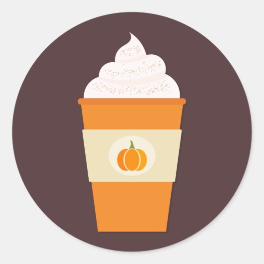 Pumpkin-Sticker voor de latte koffie Ronde Sticker (Voorkant)