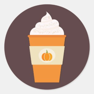 Pumpkin-Sticker voor de latte koffie Ronde Sticker