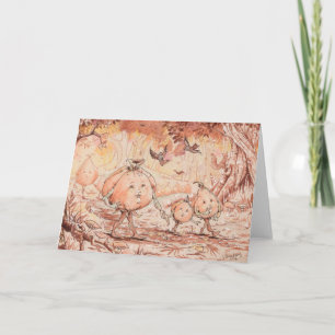 Pumpkin Stroll Feestdagen Kaart