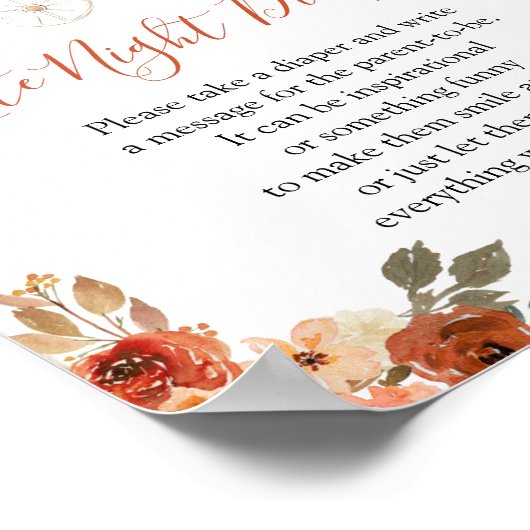 Pumpkin Stroller Baby Shower Late Night Diapers Poster (Hoek)