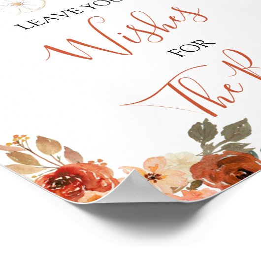 Pumpkin Stroller Baby Shower Leave Your Wishes Poster (Hoek)