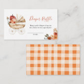 Pumpkin Stroller Floral Baby Shower Diaper Raffle Informatiekaartje (Voorkant / Achterkant)