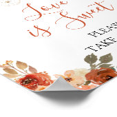 Pumpkin Stroller Floral Baby Shower Love is Sweet Poster (Hoek)