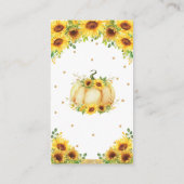 Pumpkin Sunflower Baby shower Diaper Raffle Informatiekaartje (Achterkant)