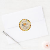 Pumpkin Sunflower Burlap Baby shower Hartelijk dan Ronde Sticker (Envelop)