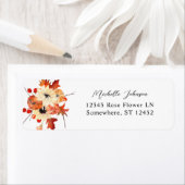 Pumpkin & Sunflower Floral Return Address Label (Insitu)