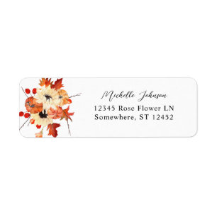 Pumpkin & Sunflower Floral Return Address Label