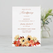 Pumpkin & Sunflower Friendsgiving Folie Uitnodiging (Staand Voorkant)