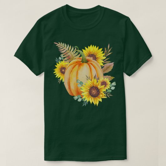 Pumpkin Sunflower Halloween Clothing Herfst Autumn T-shirt (Design voorkant)