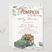 Pumpkin Sunflower Truck Baby shower Kaart (Voorkant)