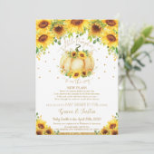 Pumpkin Sunflower Virtueel Baby shower per post Kaart (Staand voorkant)