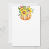 Pumpkin Sunflower Weddenschap Kaart (Achterkant)