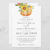 Pumpkin Sunflower Weddenschap Kaart (Voorkant / Achterkant)