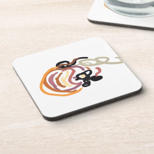 Pumpkin Sunset Autumn cute Bier Onderzetter (Linkerzijde)